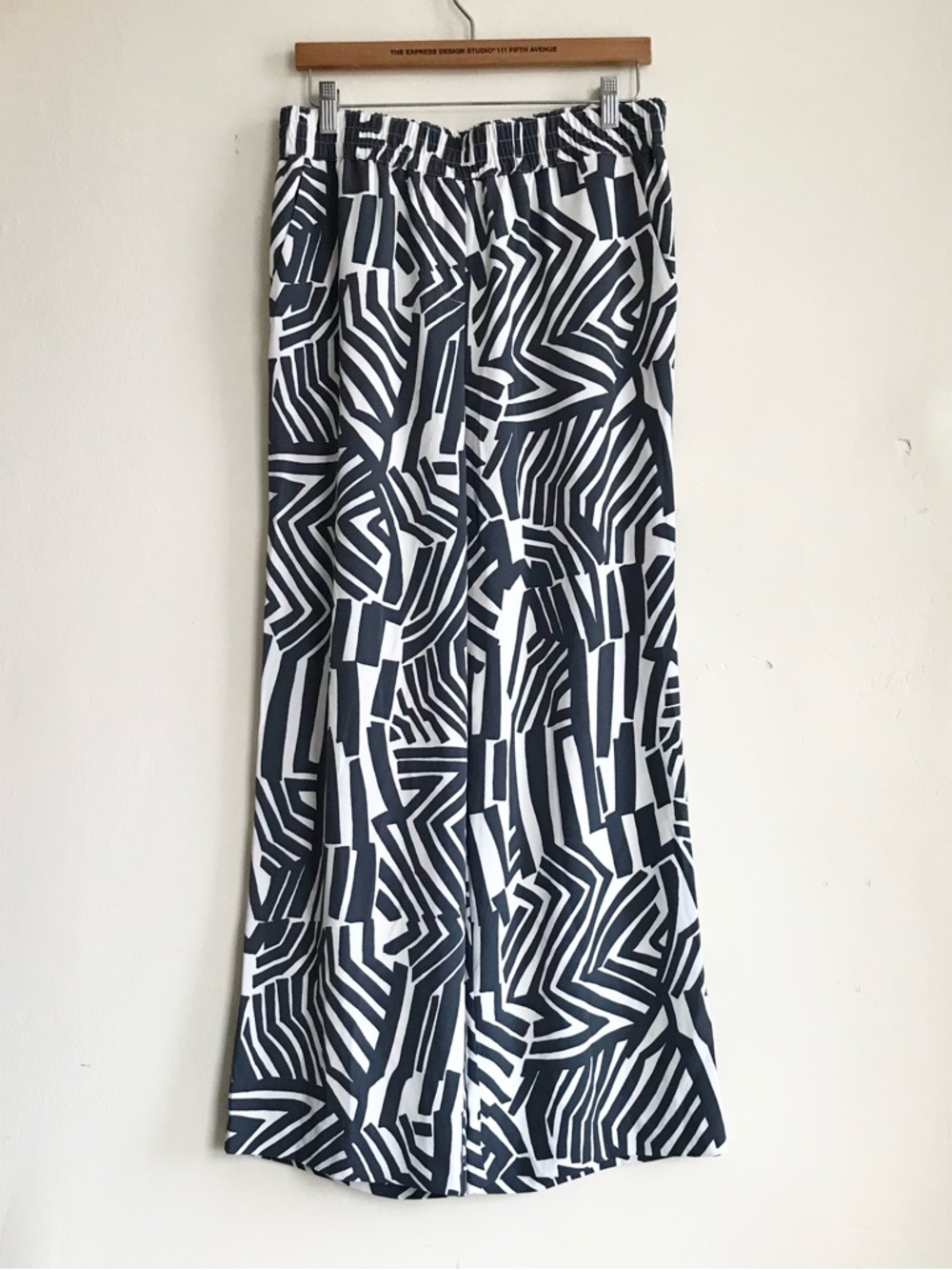 LOFT NWT Zebra Print Wide Leg Pants Black White High Rise Flowy Trousers M NEW - Picture 4 of 10